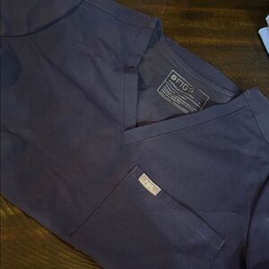Figs navy blue scrub top